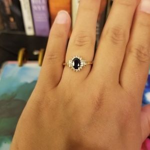 Sapphire ring with diamond accents